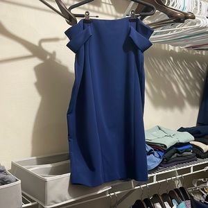 Eva Mendes for NY&Co size 16 navy blue high waist pencil skirt with back slit